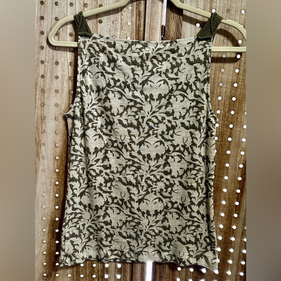 NWOT Ralph Lauren Tan Olive Sleeveless Tank Top Crochet Army Green - Picture 6 of 6